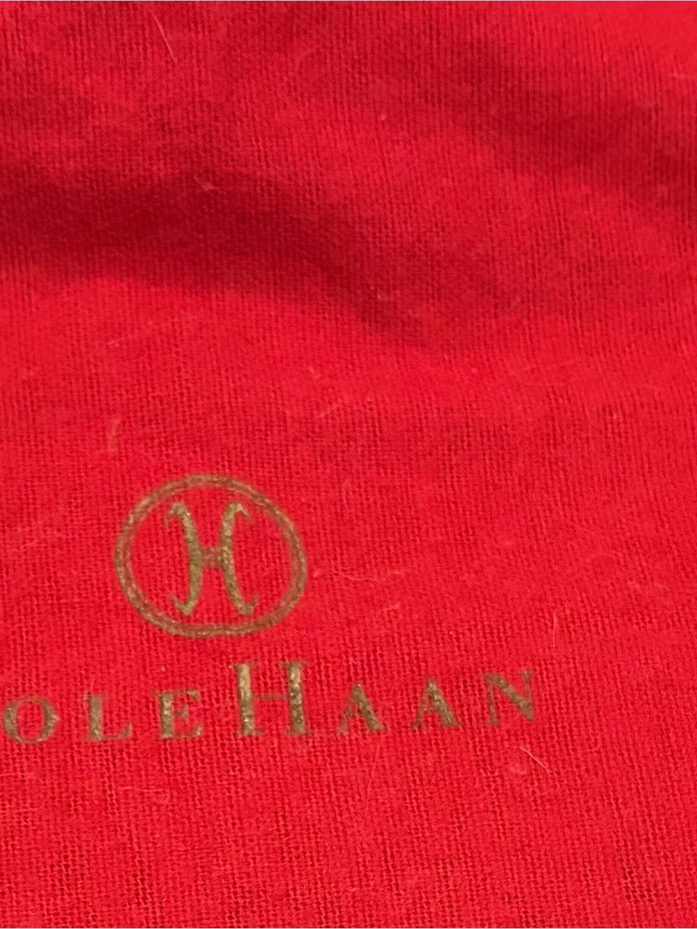 Cole Haan Red Dust Bag with Gold Logo
